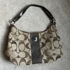Coach Brown/Tan Logo Purse(never-used)